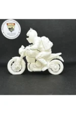 3D Devil Kasklı Sırt Çantalı Motorcu Figür – Beyaz 1:18 Ölçek Boyanabilir Maket & Biblo - Görsel 6