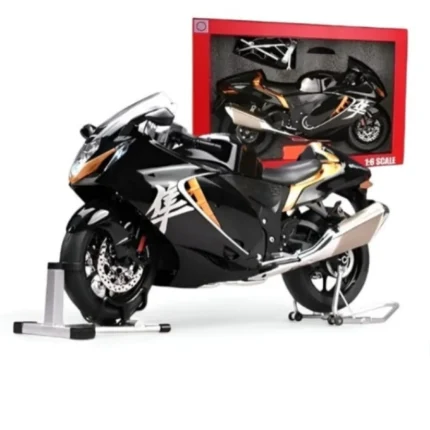 Suzuki Hayabusa GSX R1300 1:6 Diecast Siyah – Işıklı, Anahtarlı & Su ile Çalışan Dumanlı Model