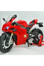 DUQATİ Panigale V4 1:9 Ölçek(26 cm) – Işıklı Diecast Motosiklet Modeli - Arka Teker Stantlı - Görsel 6