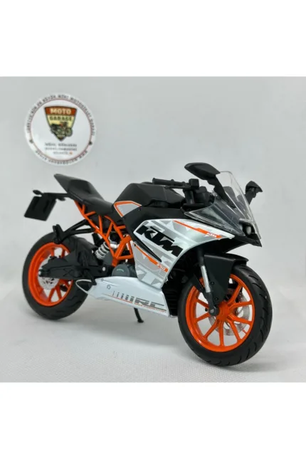 KTM RC390 1:12 Diecast Motosiklet Model – Lisanslı Maisto Metal Maket Turuncu/Beyaz/Siyah