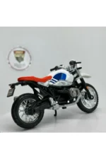 BMW R nineT Urban GS 1:18 Diecast Motosiklet Model – Lisanslı Metal Maket (Beyaz-Kırmızı) - Görsel 3
