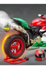 Ducati Panigale 1199 Tricolor 1:9 Ölçek Işıklı, Anahtarlı, Dumanlı Premium Motosiklet(25cm)