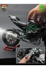 KAWASAKİ NİNJA H2R 1/6 DİECAST MOTOSİKLET- EGZOZ DUMANLI SESLİ BENZİNLİ - Görsel 3