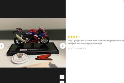 Diecast Motosiklet-Sizden gelenler