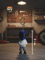 3D Baskı Lacivert-Beyaz Motorcu Anahtarlık – Motor & Motosiklet Anahtarlık - Görsel 2