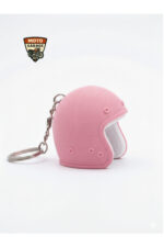 Pembe Kask Anahtarlık - 3D Baskı Mini Kask Aksesuarı - Görsel 4