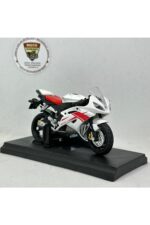 Yamaha R6 Maket - 1:18 Diecast Beyaz Kırmızı Model