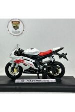 Yamaha R6 Maket - 1:18 Diecast Beyaz Kırmızı Model - Görsel 5