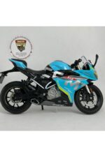 CFMOTO 250SR 1:12 Sesli Işıklı Diecast Motosiklet Modeli - Mavi Sarı - Görsel 2