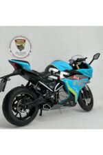 CFMOTO 250SR 1:12 Sesli Işıklı Diecast Motosiklet Modeli - Mavi Sarı - Görsel 3