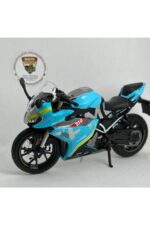 CFMOTO 250SR 1:12 Sesli Işıklı Diecast Motosiklet Modeli - Mavi Sarı - Görsel 6