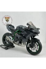 Kawasaki Ninja H2 1:12 Diecast Motosiklet Modeli - Sesli Işıklı - Siyah Yeşil