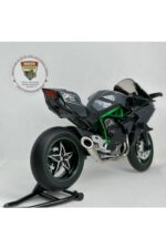 Kawasaki Ninja H2 1:12 Diecast Motosiklet Modeli - Sesli Işıklı - Siyah Yeşil - Görsel 3