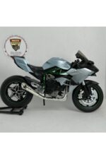 Kawasaki Ninja H2 1:12 Diecast Sesli Işıklı Motosiklet Modeli - Gri Karbon - Görsel 2