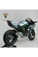 Kawasaki Ninja H2 1:12 Diecast Sesli Işıklı Motosiklet Modeli - Gri Karbon - Görsel 3