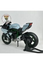 Kawasaki Ninja H2 1:12 Diecast Sesli Işıklı Motosiklet Modeli - Gri Karbon - Görsel 4