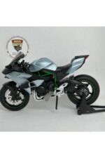 Kawasaki Ninja H2 1:12 Diecast Sesli Işıklı Motosiklet Modeli - Gri Karbon - Görsel 5