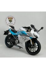 CFMOTO 250SR 1:12 Sesli Işıklı Diecast Motosiklet Modeli - Beyaz Mavi