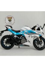 CFMOTO 250SR 1:12 Sesli Işıklı Diecast Motosiklet Modeli - Beyaz Mavi - Görsel 2