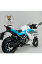 CFMOTO 250SR 1:12 Sesli Işıklı Diecast Motosiklet Modeli - Beyaz Mavi - Görsel 3