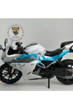 CFMOTO 250SR 1:12 Sesli Işıklı Diecast Motosiklet Modeli - Beyaz Mavi - Görsel 6
