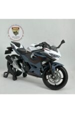 Kawasaki Ninja 400 1:12 Sesli Işıklı Diecast Motosiklet Modeli - Gri Beyaz