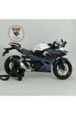 Kawasaki Ninja 400 1:12 Sesli Işıklı Diecast Motosiklet Modeli - Gri Beyaz - Görsel 2