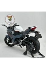 Kawasaki Ninja 400 1:12 Sesli Işıklı Diecast Motosiklet Modeli - Gri Beyaz - Görsel 5