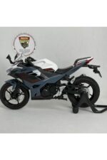 Kawasaki Ninja 400 1:12 Sesli Işıklı Diecast Motosiklet Modeli - Gri Beyaz - Görsel 6