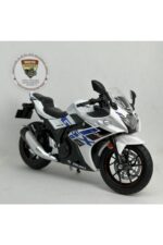Suzuki GSX250R 1:12 Sesli Işıklı Diecast Motosiklet Modeli - Beyaz Mavi