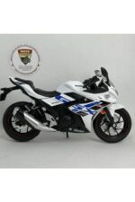 Suzuki GSX250R 1:12 Sesli Işıklı Diecast Motosiklet Modeli - Beyaz Mavi - Görsel 2