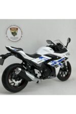 Suzuki GSX250R 1:12 Sesli Işıklı Diecast Motosiklet Modeli - Beyaz Mavi - Görsel 3