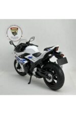 Suzuki GSX250R 1:12 Sesli Işıklı Diecast Motosiklet Modeli - Beyaz Mavi - Görsel 4