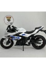 Suzuki GSX250R 1:12 Sesli Işıklı Diecast Motosiklet Modeli - Beyaz Mavi - Görsel 5