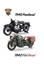 Maisto 1:18 Harley-Davidson Klasik İkili Set - 1948 Panhead & 1942 Flathead Military Koleksiyonluk