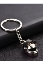 Mini Kask Gümüş Renk Metal Anahtarlık & Charm | Motorcu Hediyelik