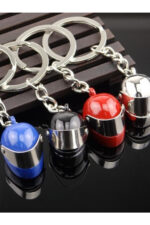 Mini Kask Gümüş Renk Metal Anahtarlık & Charm | Motorcu Hediyelik - Görsel 6