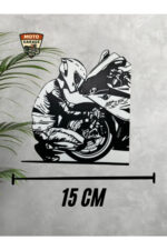 BMW Motosiklet Sürücüsü 3D Duvar Tablosu – Siyah Beyaz Mini Moto Wall Art