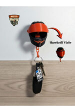 3D Baskı Hareketli Vizörlü Kask Anahtar Askılığı – Kırmızı Siyah | Motor & Motosiklet Severlere Özel