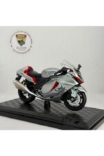 Suzuki Hayabusa GSX-1300R Gümüş Gri 1:18 Ölçek Diecast Model Motosiklet