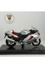 Suzuki Hayabusa GSX-1300R Gümüş Gri 1:18 Ölçek Diecast Model Motosiklet - Görsel 2