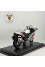 Suzuki Hayabusa GSX-1300R Gümüş Gri 1:18 Ölçek Diecast Model Motosiklet - Görsel 3