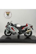 Suzuki Hayabusa GSX-1300R Gümüş Gri 1:18 Ölçek Diecast Model Motosiklet - Görsel 5