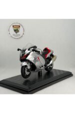 Suzuki Hayabusa GSX-1300R Gümüş Gri 1:18 Ölçek Diecast Model Motosiklet - Görsel 6