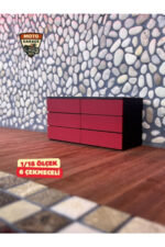 1/18 Ölçek Mini 6 Çekmeceli Tekerlekli Garaj Dolabı - Diorama Aksesuarı