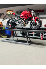 1/18 Ölçek Motosiklet Servis Lifti - Gri Diorama Garaj Aksesuarı - 14 cm - Görsel 3
